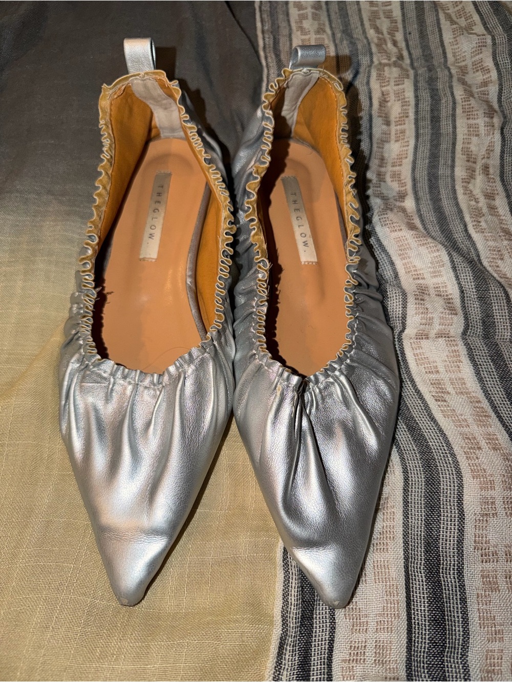 Silver Pointed Ballet Flats